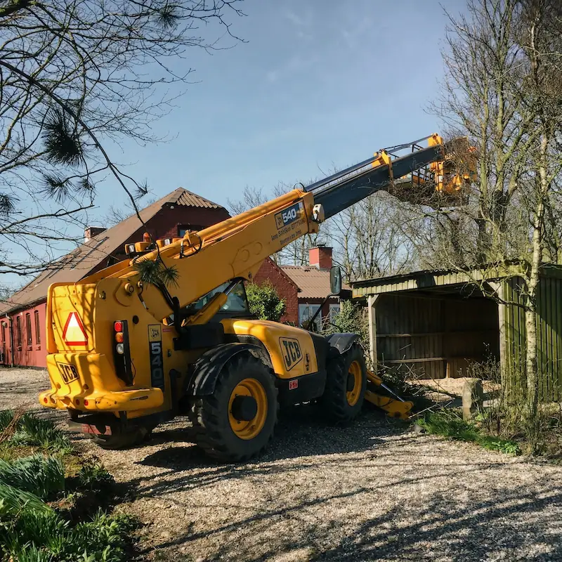 Træfældning fra lift Træfældning fra lift